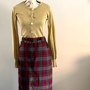 Vintage Long Plaid Skirt